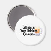 Aimant Champion lituanien de la boisson à la bière (Recto/Verso)