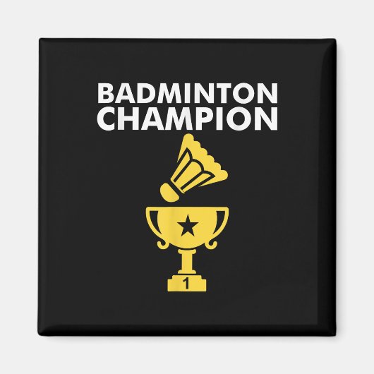 Aimant Championne de badminton Birdie (Devant)