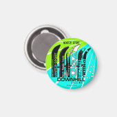 Aimant Champions de ski de descente Snowblade CA Round Ma (Recto/Verso)