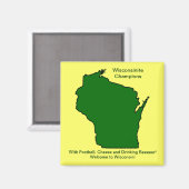 Aimant Champions du Wisconsinite Football, Fromage et Biè (Recto/Verso)