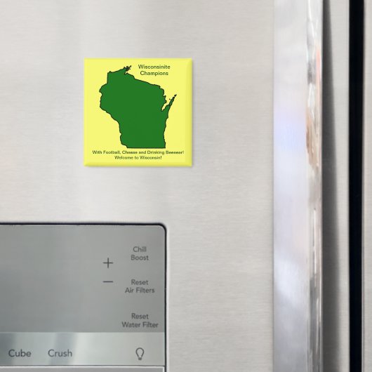 Aimant Champions du Wisconsinite Football, Fromage et Biè (In situ (réfrigérateur))