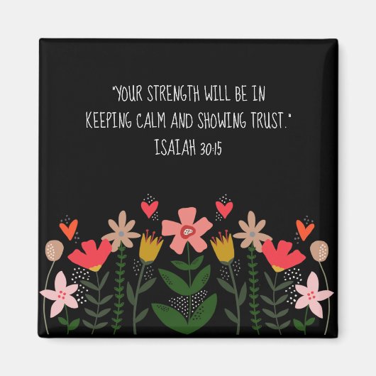 Aimant Champs de fleurs noirs (Devant)