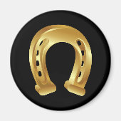 Aimant Chanceux fer à cheval doré (Devant)