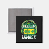 Aimant Chanceux Saint Patrick Shamrock Trèfle à 4 Feuille (Recto/Verso)
