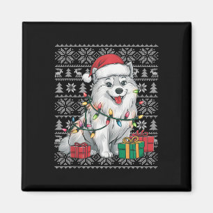 Aimant Chandail de Noël Chaud Père Noël American Eskimo C
