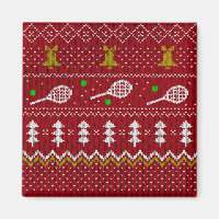 Chandail de Noël de Tennis Motif tricoté Rouge Noë