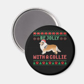 Aimant Chandail de Noël moche chien être joli avec un C r (Recto/Verso)