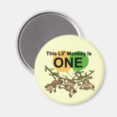 Aimant Chandails et cadeaux 1er anniversaire des singes (Recto/Verso)