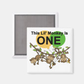 Aimant Chandails et cadeaux 1er anniversaire des singes (Recto/Verso)