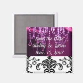 Aimant Chandelier mauve Damas, Sauvez La Da... (Recto/Verso)