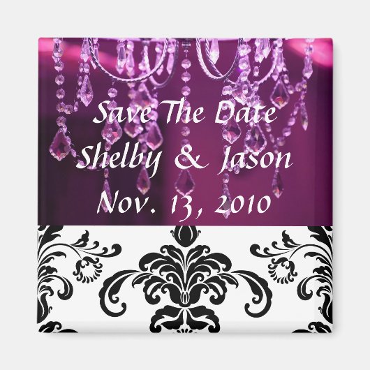 Aimant Chandelier mauve Damas, Sauvez La Da... (Devant)