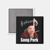Aimant Chanson drôle de cochon note de musique mec cochon (Recto/Verso)