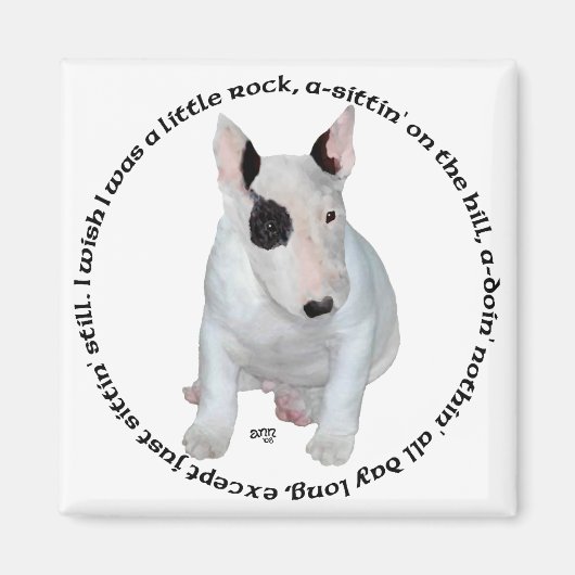 Aimant Chansons pour chiots Bull Terrier (Devant)