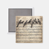 Aimant chant d'oiseaux assis sur une composition musicale (Recto/Verso)