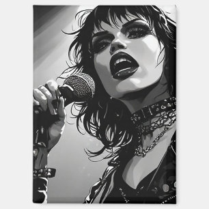 Aimant Chanteurs gothiques punk de style BD noir et blanc