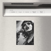 Aimant Chanteurs gothiques punk de style BD noir et blanc (In Situ (Lave-vaisselle))