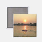 Aimant Chao Phraya River Sunset ... Ayutthaya, Thaïlande (Recto/Verso)