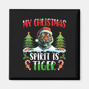 Aimant Chapeau de Noël de Santa Tiger Noël Mon Esprit de