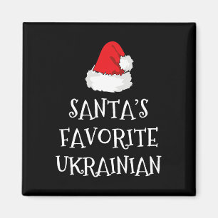 Aimant Chapeau de Noël drôle ukrainien favori du Père Noë