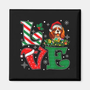 Aimant Chapeau de Père Noël Amour Cavalier King Charles S