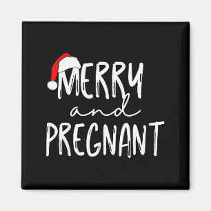 Aimant Chapeau de Père Noël joyeux et enceinte Annonce de