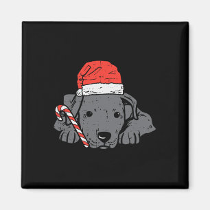 Aimant Chapeau de Père Noël Pitbull Chien de Pit Noël de