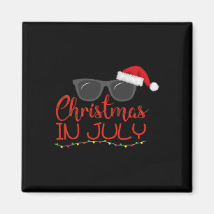 Aimant Chapeau de Santa Claus de Noël en Juillet Lunettes