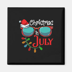 Aimant Chapeau de Santa Noël en Juillet Lunettes d'été Cé