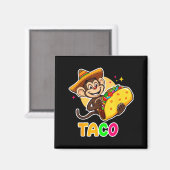 Aimant Chapeau mexicain singe taco el squatcho fun cinco (Recto/Verso)