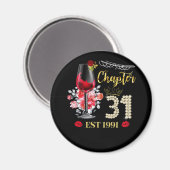 Aimant Chapitre 31 ans EST 1991 31e anniversaire Rose rou (Recto/Verso)