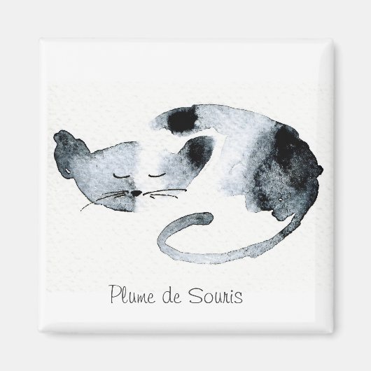 Aimant Chaquarelle dormant gris (Devant)