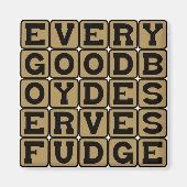 Aimant Chaque Bon Garçon Mérite Fudge, Mnémonique Musical (Devant)