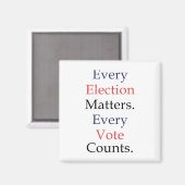 Aimant Chaque Élection Est Chaque Vote Compte Sticker (Recto/Verso)
