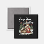 Aimant Chaque genou Bow Noël chrétien (Recto/Verso)