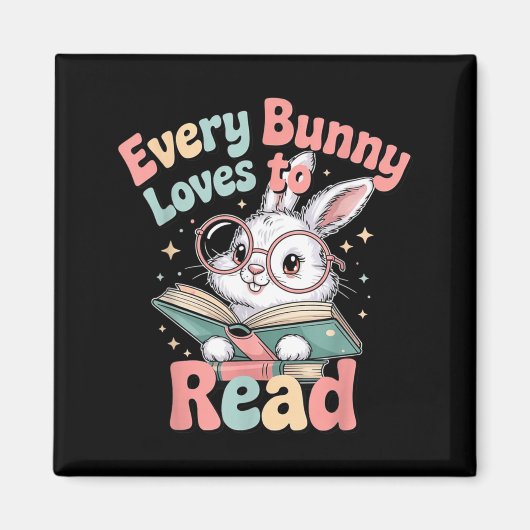 Aimant Chaque lapin adore lire une mignonne conception de (Devant)