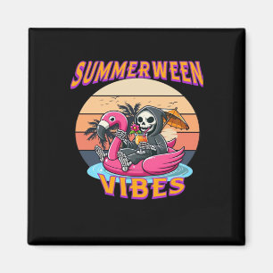 Aimant Char de Flamant rose Summerween Vibes Grim Reaper