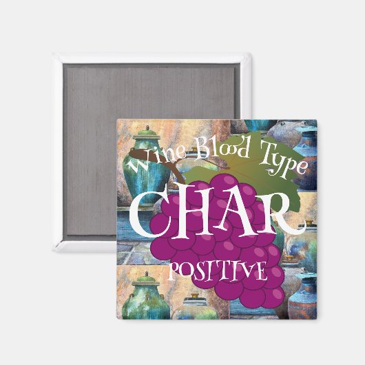 Aimant Chardonnay Groupe Sanguin O positif ab b  (Recto/Verso)