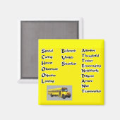 Aimant Chargé de bus scolaire (Recto/Verso)