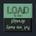 Aimant Chargez Unload FUNNY ! Lave-vaisselle<br><div class="desc">Un drôle de message à mettre sur votre lave-vaisselle pour vous dire si les plats sont sales ou propres. Vert écologique avec typographie amusante. Un grand cadeau pour le procrastinateur dans votre vie!</div>