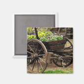 Aimant Chariot de Fleurs (Recto/Verso)