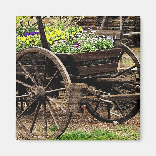 Aimant Chariot de Fleurs (Devant)