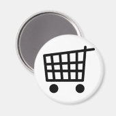 Aimant chariot de shopping noir (Recto/Verso)