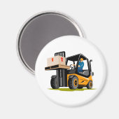 Aimant chariot élévateur rétro (Recto/Verso)