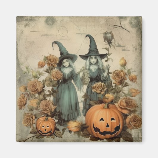 Aimant Chariot Halloween vintage (6) (Devant)