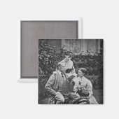 Aimant Charles Dickens avec deux de ses filles (Recto/Verso)