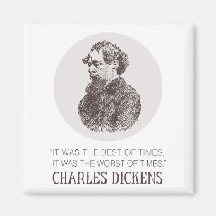 Aimant Charles Dickens Portrait et Citation