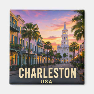 Aimant Charleston Caroline du Sud Front de mer historique