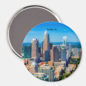 Aimant Charlotte, NC photo de la ligne aérienne (Recto/Verso)