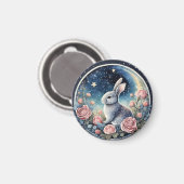 Aimant Charmant lapin dans une prairie de printemps sous  (Recto/Verso)