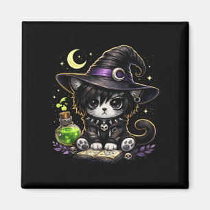 Aimant Charmante chatte sorcière magie noire esthétique g